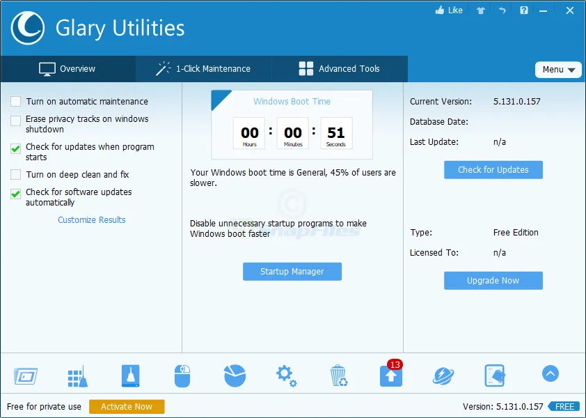 Glary Utilities Free Zrzut ekranu 1