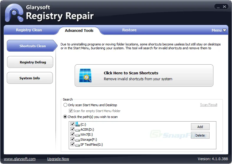 Glary Registry Repair Zrzut ekranu 2