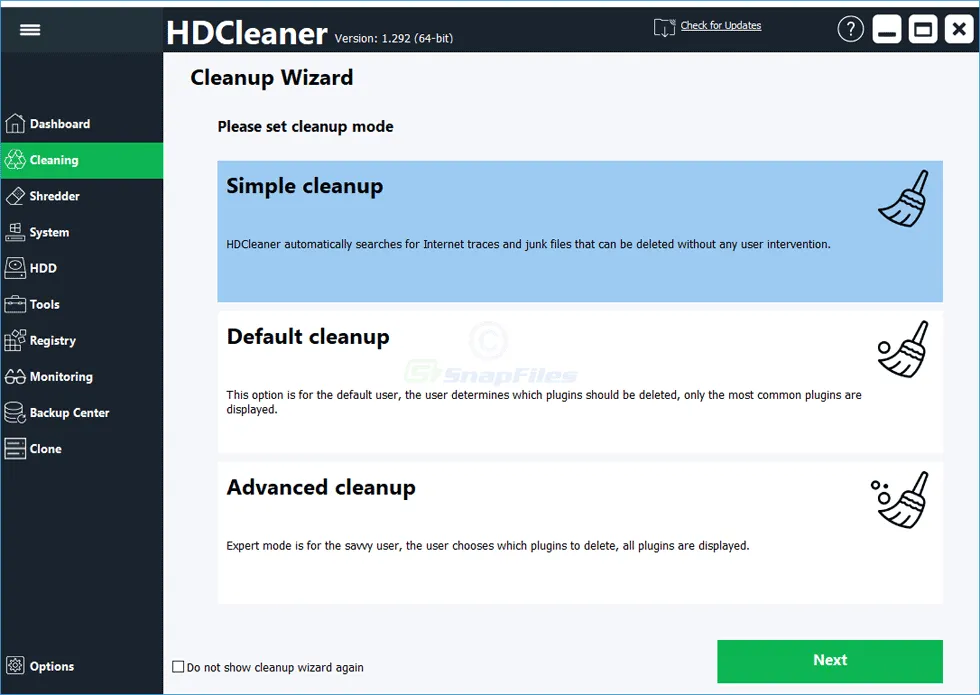 HDCleaner Zrzut ekranu 2