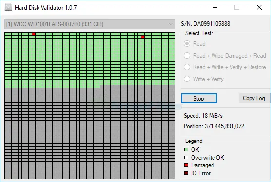 Hard Disk Validator Zrzut ekranu 1