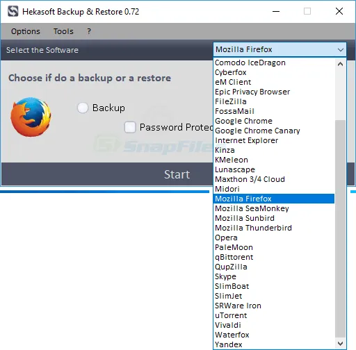Hekasoft Backup & Restore Zrzut ekranu 1