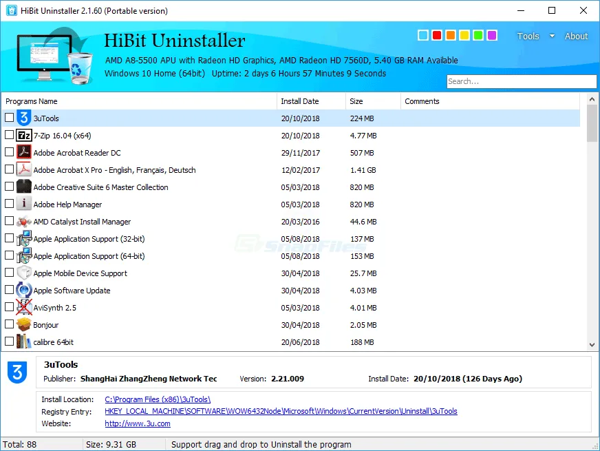 HiBit Uninstaller Zrzut ekranu 1