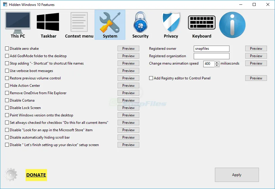Hidden Windows 10 Features Zrzut ekranu 2