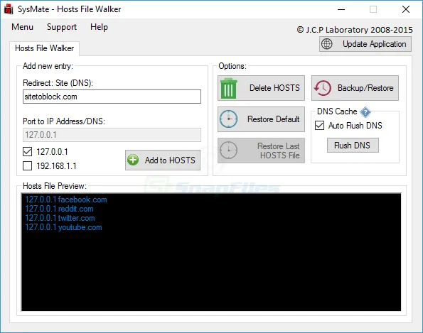SysMate Hosts File Walker Zrzut ekranu 1