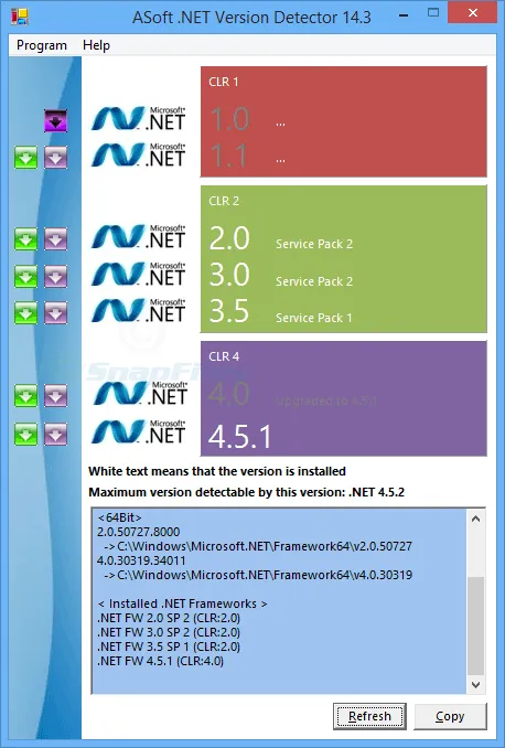 .NET Version Detector Zrzut ekranu 1