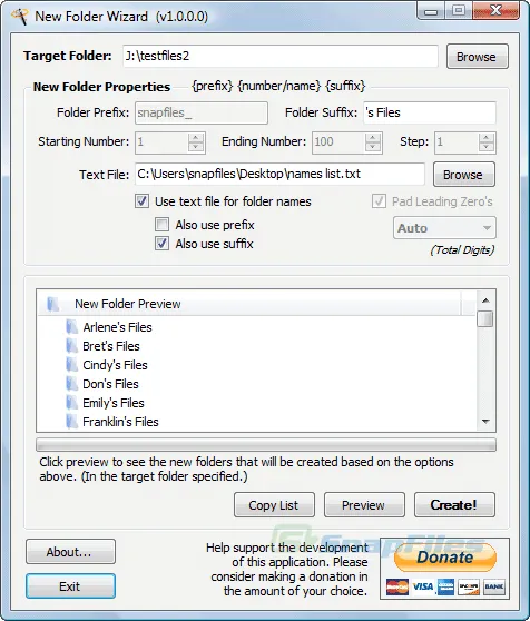 New Folder Wizard Zrzut ekranu 2