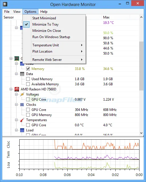 Open Hardware Monitor Zrzut ekranu 2