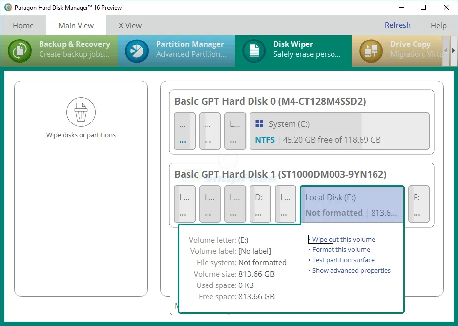 Free Hard Disk Manager (Preview) Zrzut ekranu 2