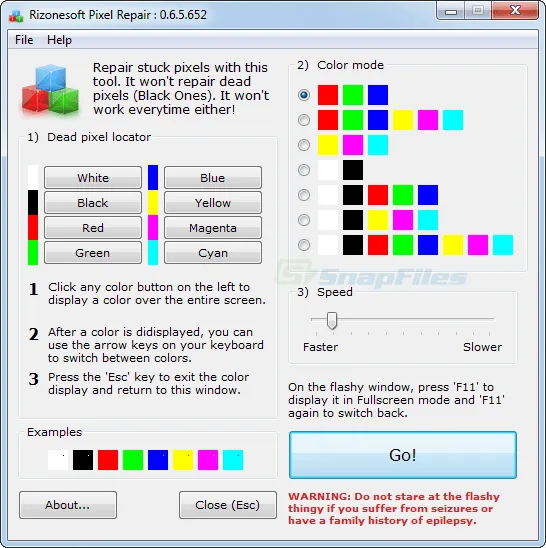 Rizonesoft Pixel Repair Zrzut ekranu 1