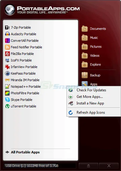 PortableApps.com Platform Zrzut ekranu 1