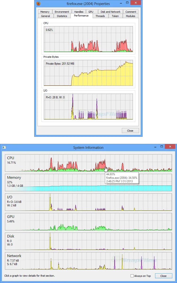Process Hacker Zrzut ekranu 2