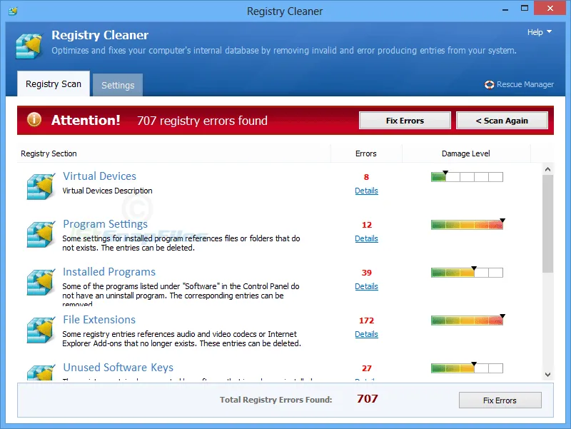 Pointstone Registry Cleaner Zrzut ekranu 1