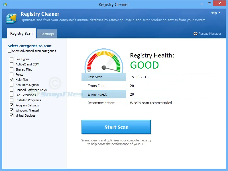 Pointstone Registry Cleaner Zrzut ekranu 2