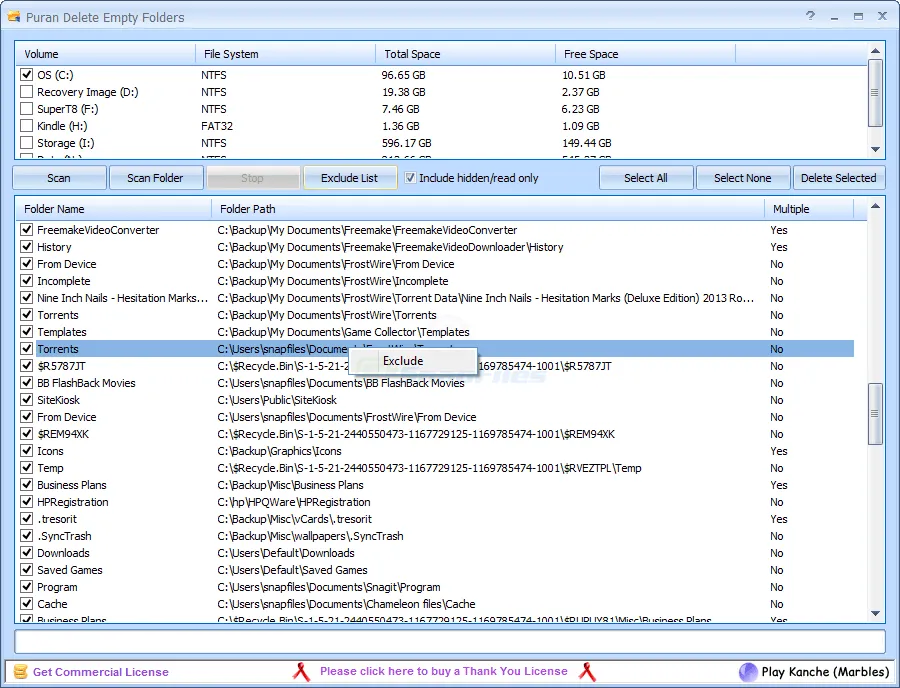 Puran Delete Empty Folders Zrzut ekranu 1