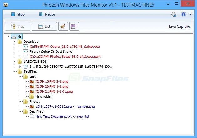 Phrozen Windows File Monitor Zrzut ekranu 1
