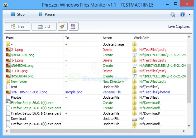 Phrozen Windows File Monitor Zrzut ekranu 2
