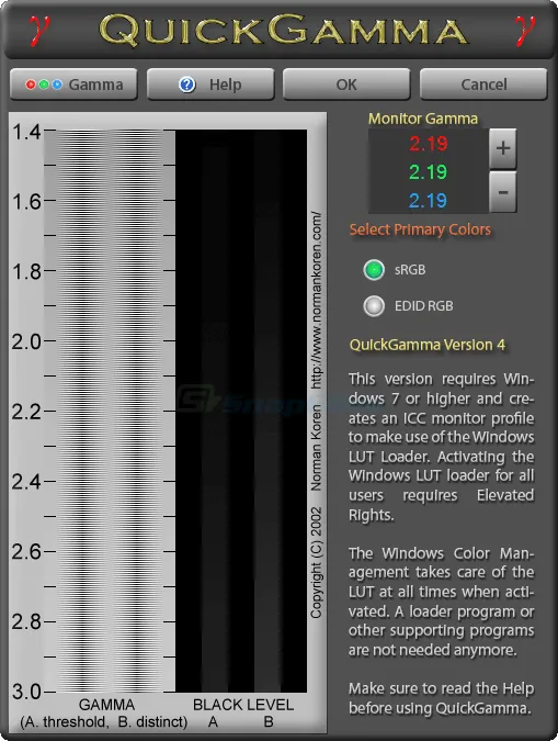 QuickGamma Zrzut ekranu 1