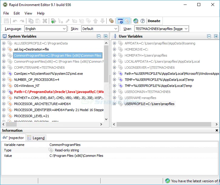 Rapid Environment Editor Zrzut ekranu 1