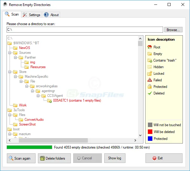 RED (Remove Empty Directories) Zrzut ekranu 1