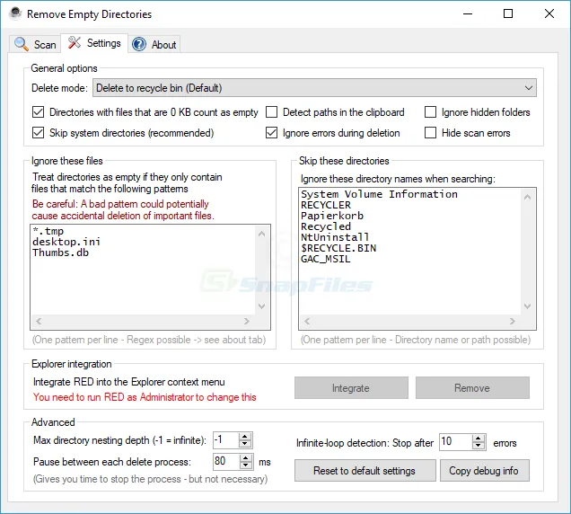 RED (Remove Empty Directories) Zrzut ekranu 2