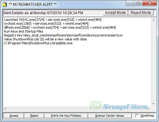 MJ Registry Watcher Zrzut ekranu 2