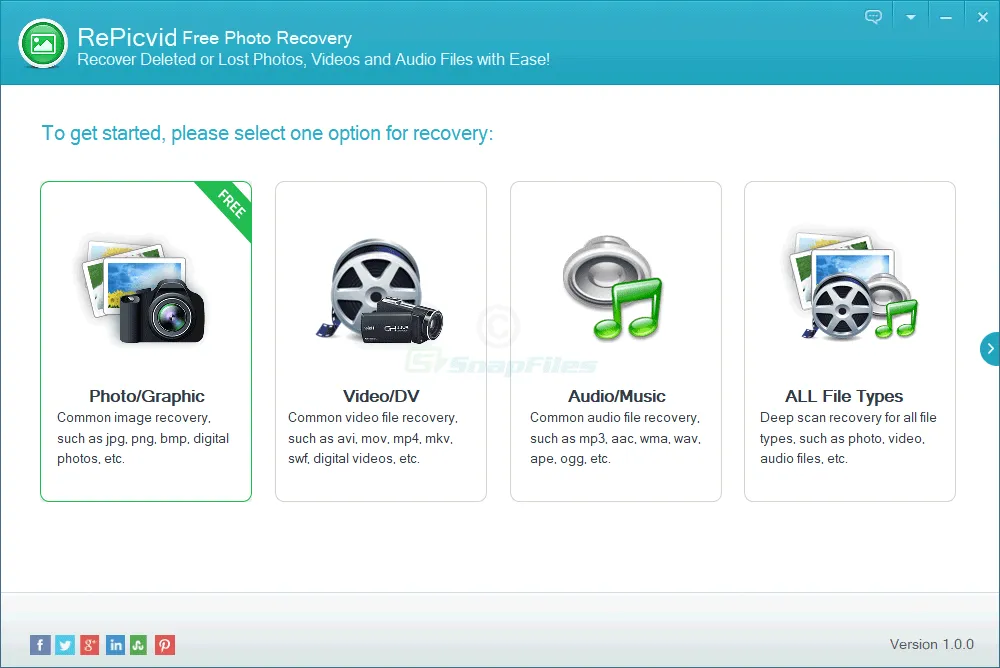 RePicvid Photo Recovery Zrzut ekranu 1