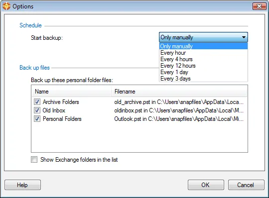 Safe PST Backup (Free Edition) Zrzut ekranu 2