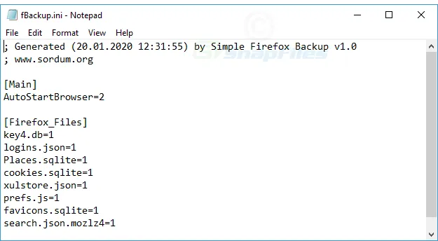 Simple Firefox Backup Zrzut ekranu 2