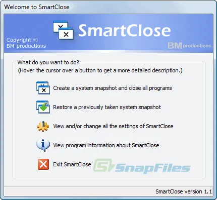 SmartClose Zrzut ekranu 1