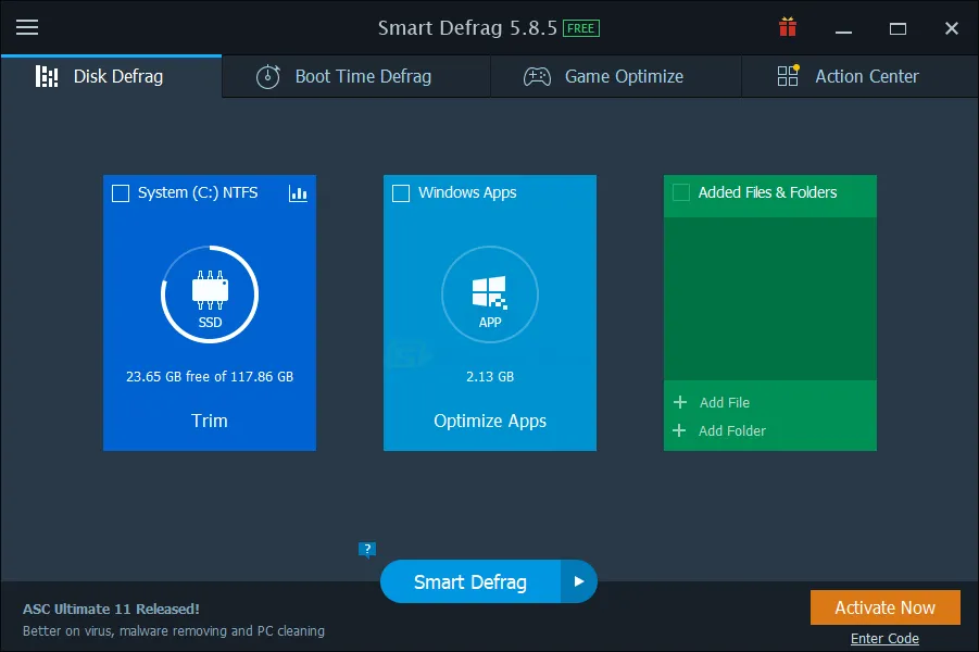 IObit Smart Defrag Zrzut ekranu 1
