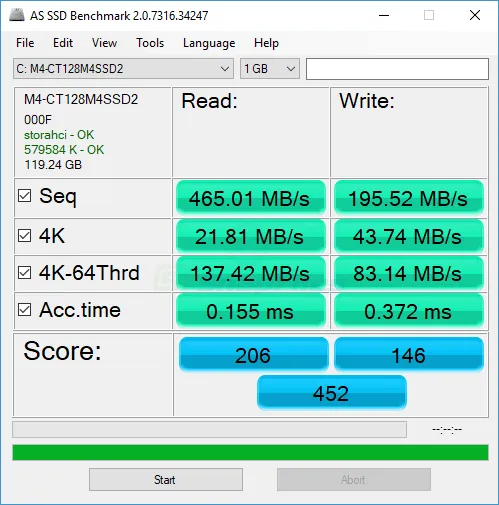 AS SSD Benchmark Zrzut ekranu 1