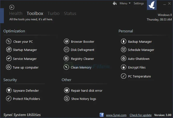 Pegasun System Utilities Free Zrzut ekranu 2
