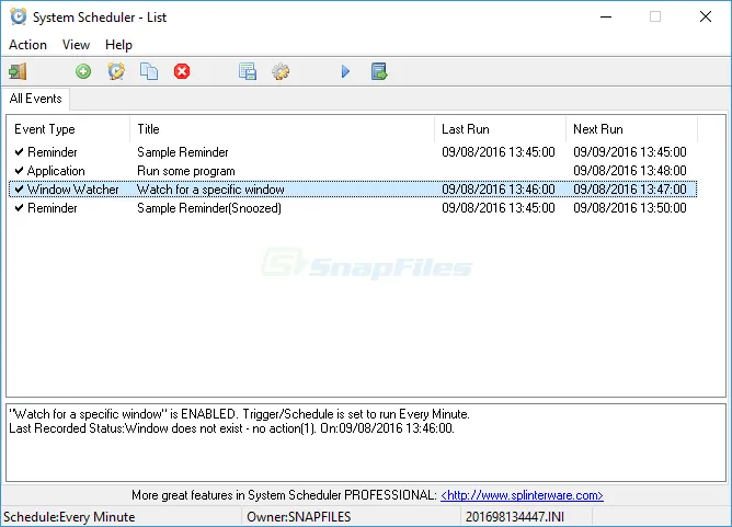 System Scheduler Zrzut ekranu 1