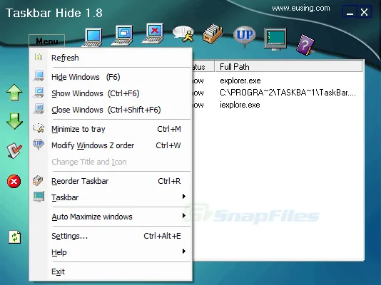 Eusing Taskbar Hide Zrzut ekranu 2