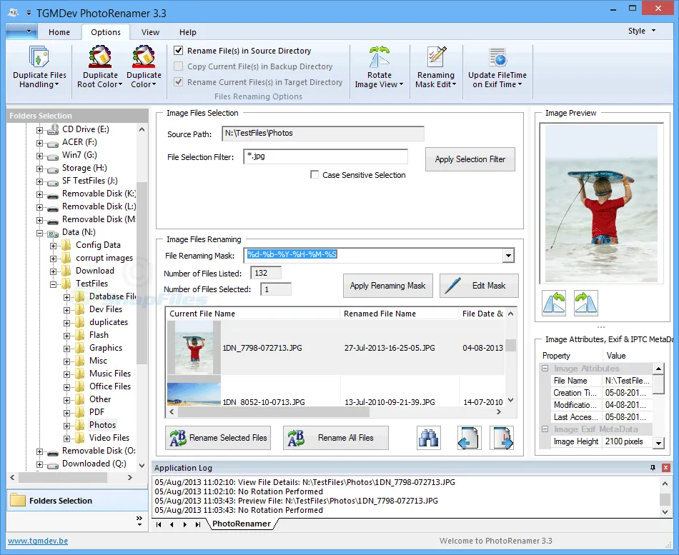 TGMDev PhotoRenamer Zrzut ekranu 1