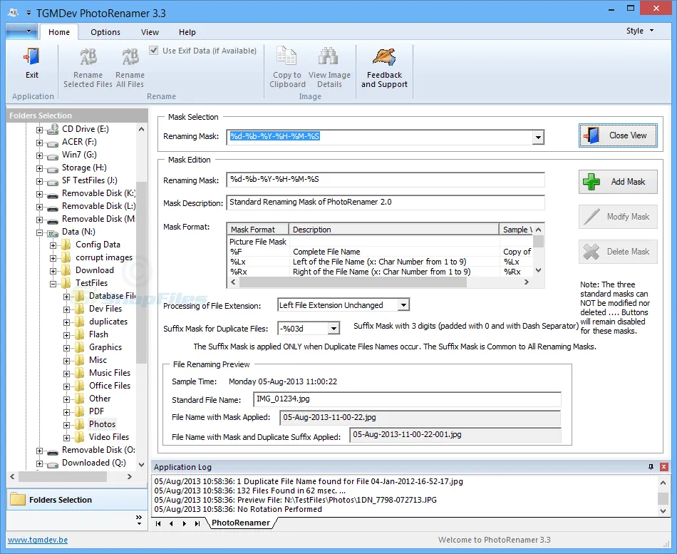 TGMDev PhotoRenamer Zrzut ekranu 2