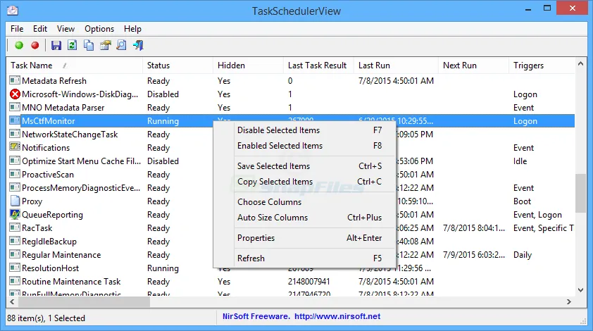 TaskSchedulerView Zrzut ekranu 1