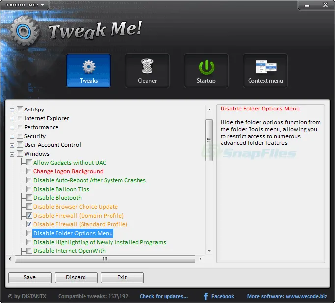 Tweak Me! Zrzut ekranu 1