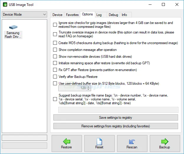 USB Image Tool Zrzut ekranu 2