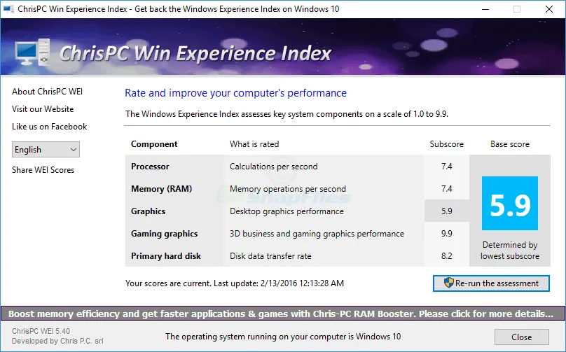 ChrisPC Win Experience Index Zrzut ekranu 1