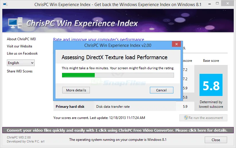 ChrisPC Win Experience Index Zrzut ekranu 2