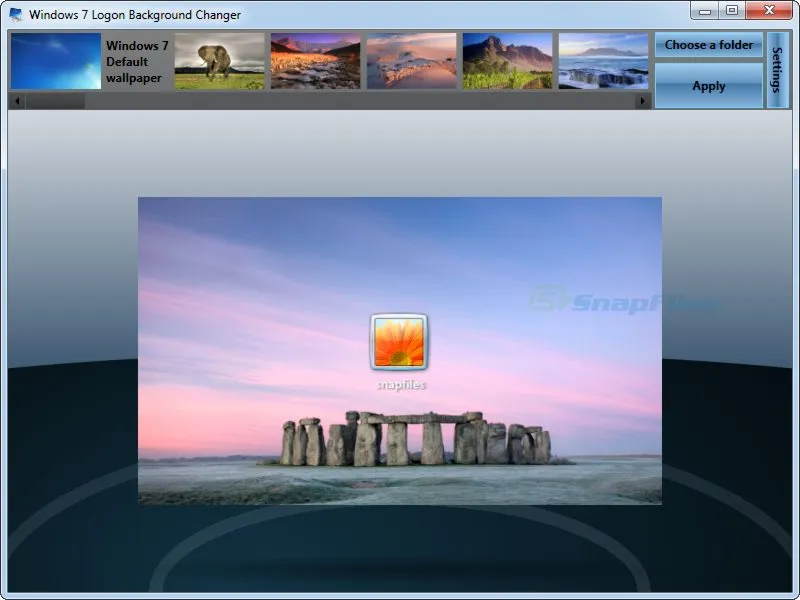 Windows 7 Logon Background Changer Zrzut ekranu 1
