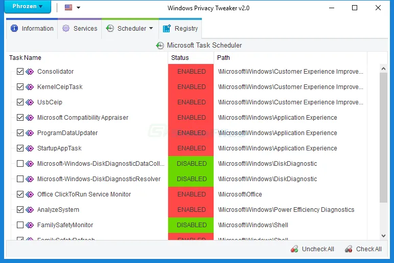 Windows Privacy Tweaker Zrzut ekranu 2