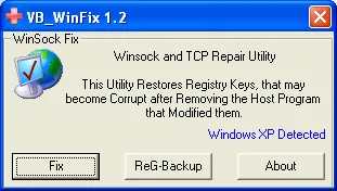 WinSock XP Fix Zrzut ekranu 1