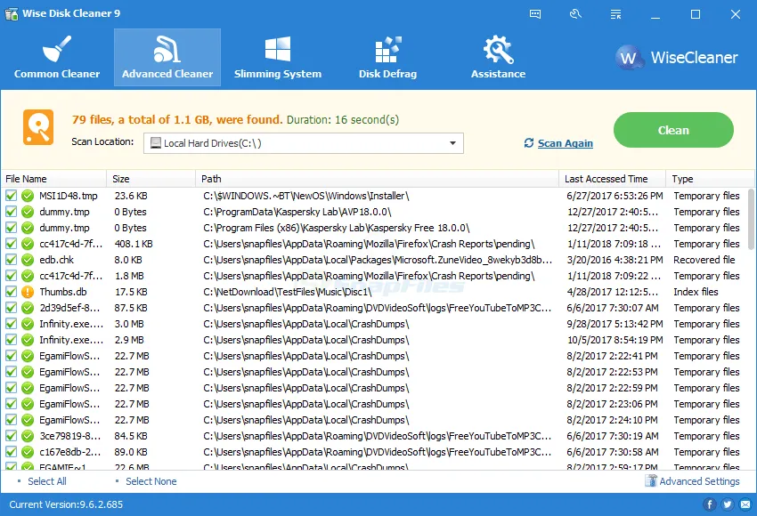 Wise Disk Cleaner Free Zrzut ekranu 2