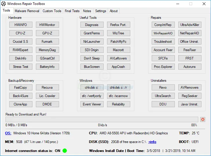 Windows Repair Toolbox Zrzut ekranu 1